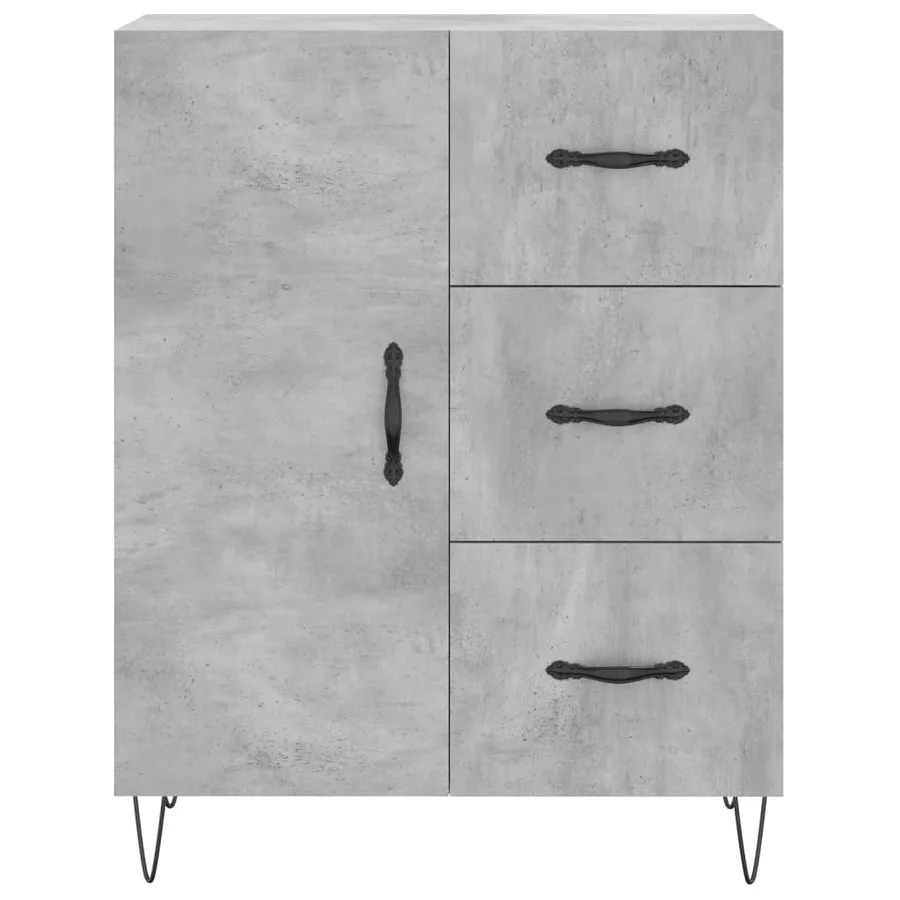 Buffet gris béton 69,5x34x90 cm bois d'ingénierie - 5