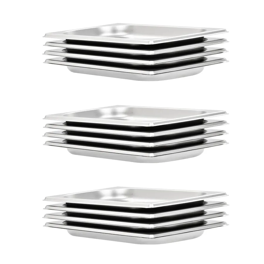 Récipients Gastronorm 12 pcs GN 1/4 20 mm Acier inoxydable