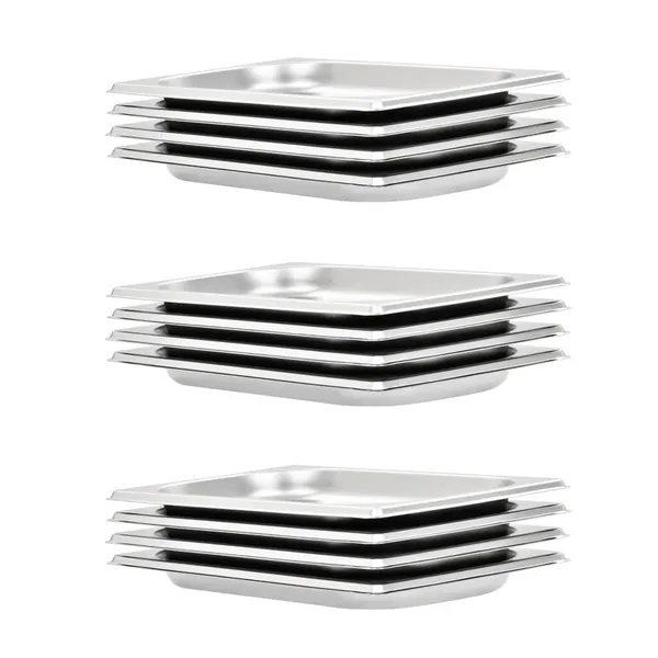 Récipients Gastronorm 12 pcs GN 1/4 20 mm Acier inoxydable