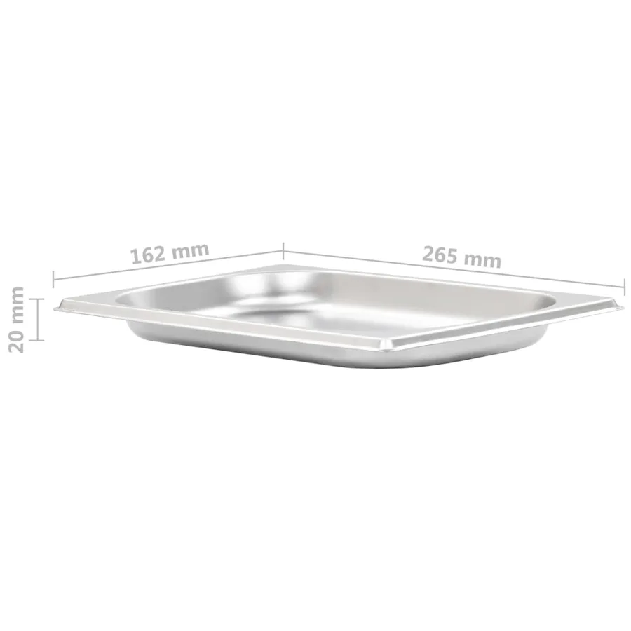 Récipients Gastronorm 12 pcs GN 1/4 20 mm Acier inoxydable - 8