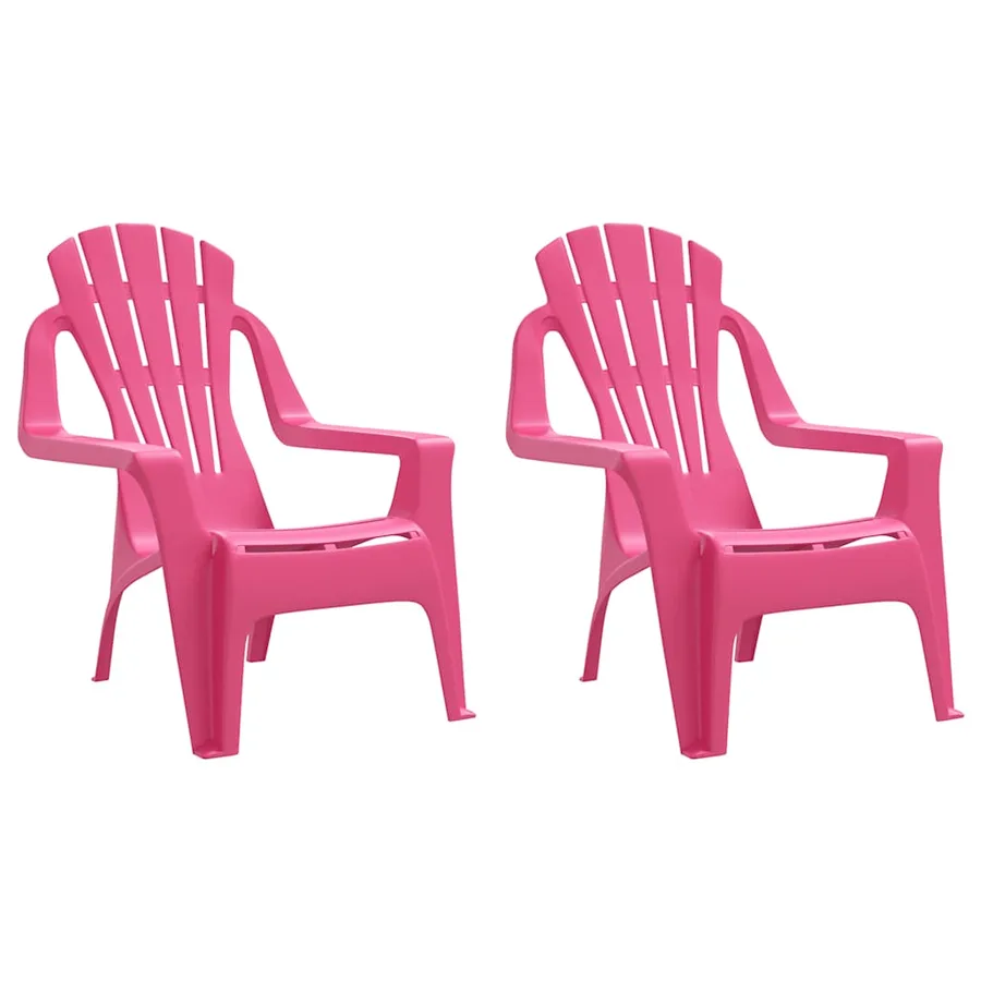 Chaises de jardin pour enfants lot de 2 rose 37x34x44 cm PP - 2