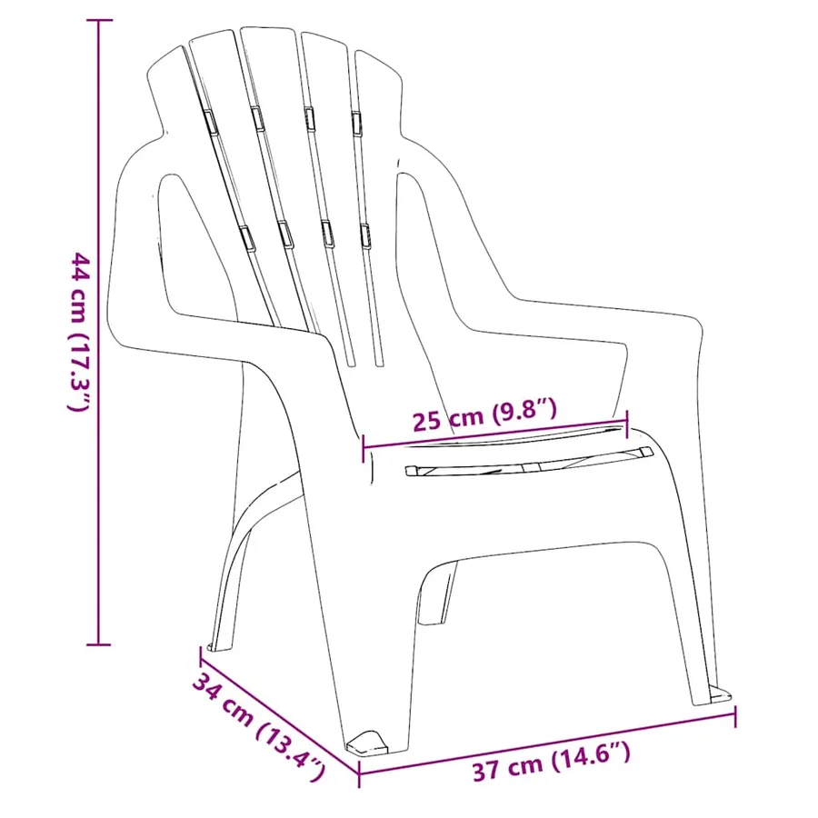 Chaises de jardin pour enfants lot de 2 rose 37x34x44 cm PP - 8