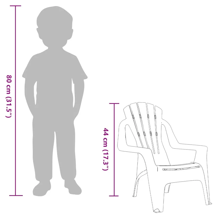 Chaises de jardin pour enfants lot de 2 rose 37x34x44 cm PP - 9