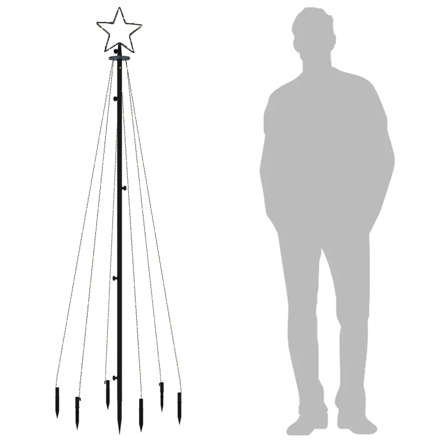 Sapin de Noël avec piquet Blanc chaud 108 LED 180 cm - 9