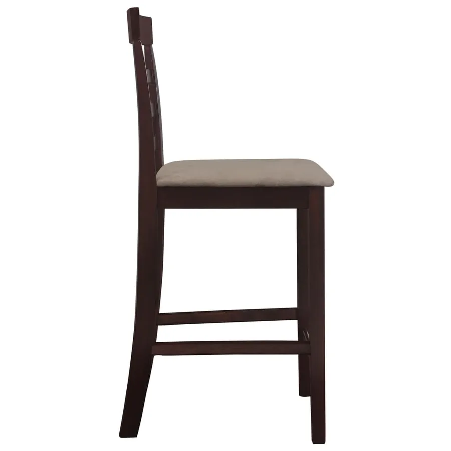 Tabourets de bar 2 pcs Marron Tissu - 5