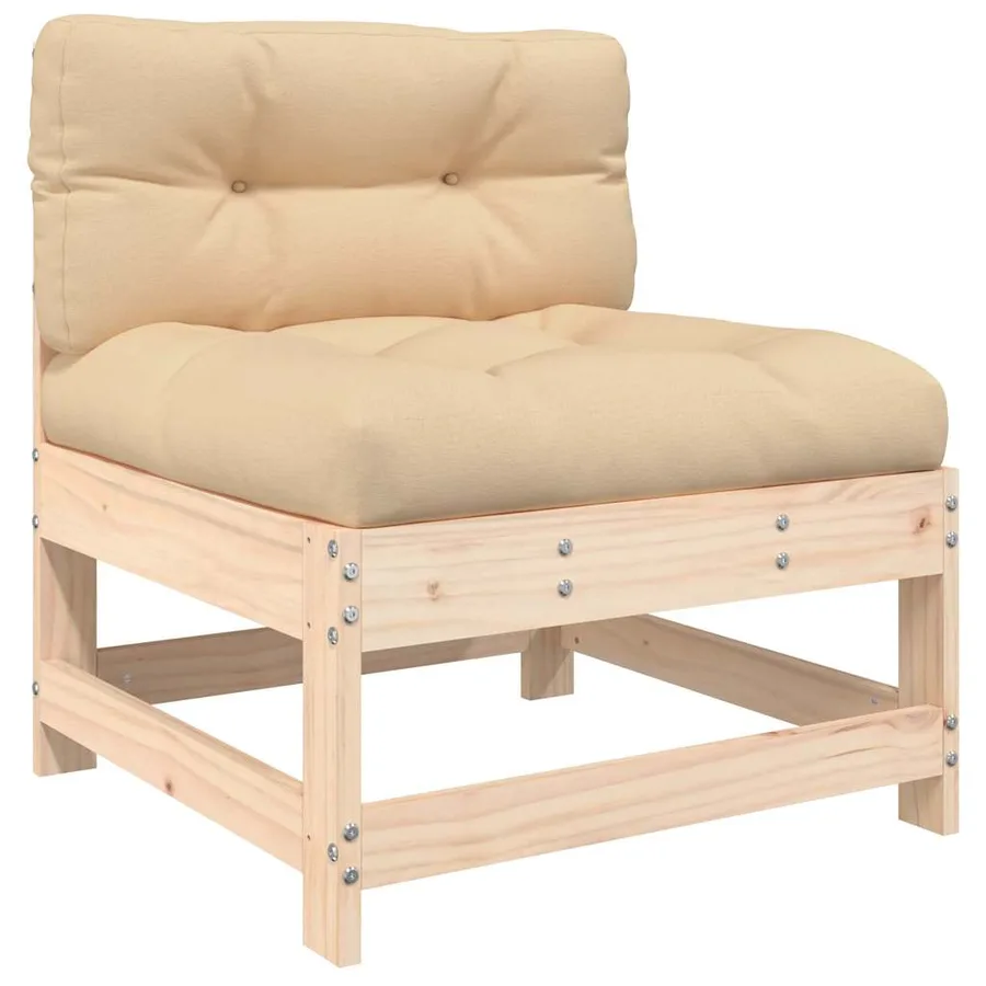 Canapés centraux avec coussins 2 pcs bois de pin massif - 4