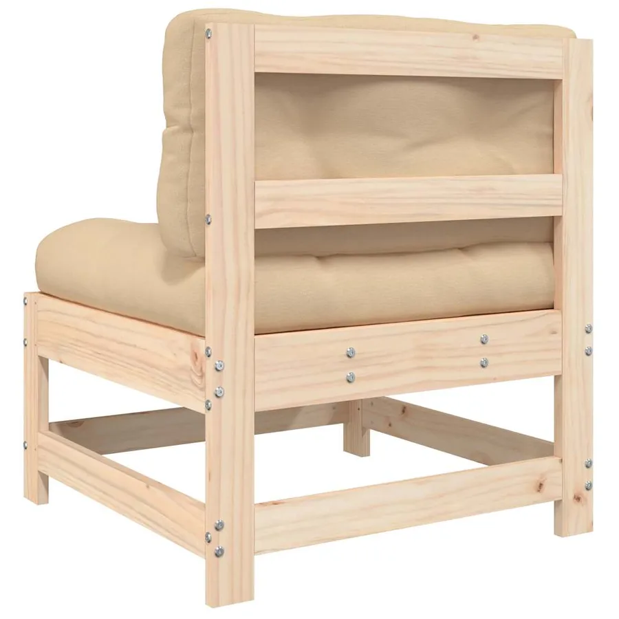 Canapés centraux avec coussins 2 pcs bois de pin massif - 6