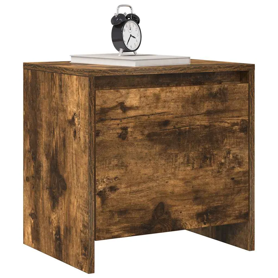 Table de chevet chêne fumé 45x34x44,5 cm bois d'ingénierie - 4