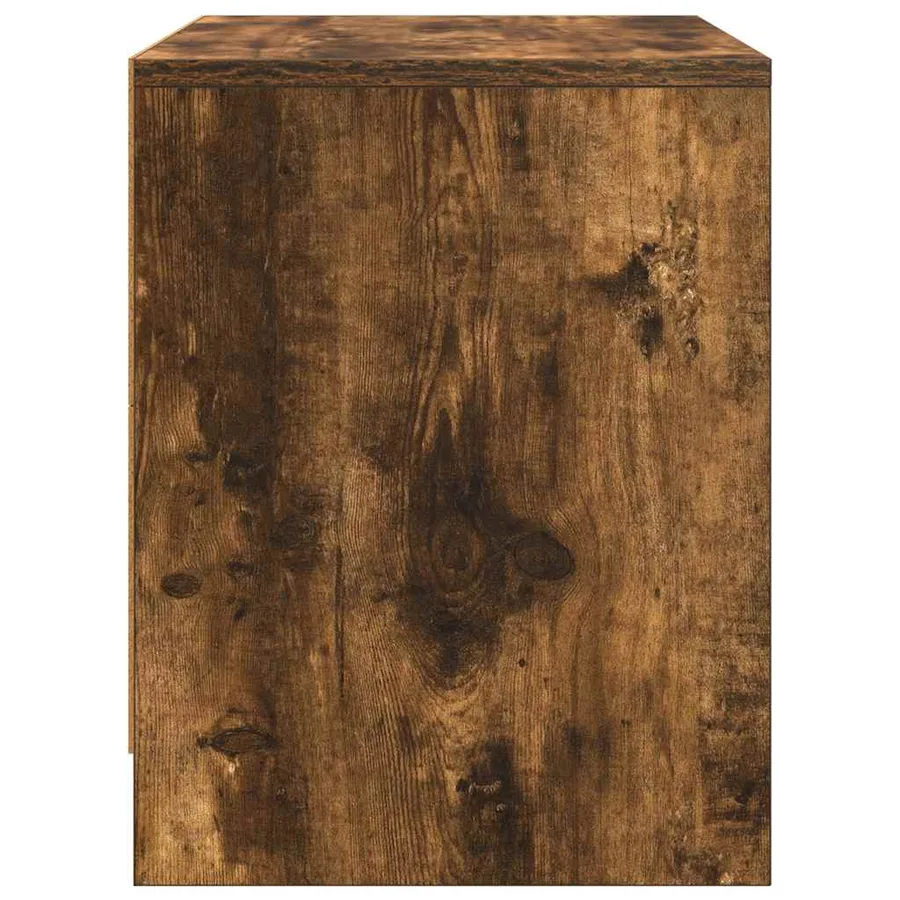 Table de chevet chêne fumé 45x34x44,5 cm bois d'ingénierie - 7