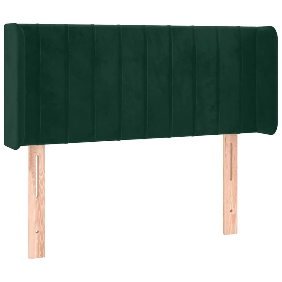 Tête de lit avec oreilles Vert foncé 103x16x78/88 cm Velours - 2
