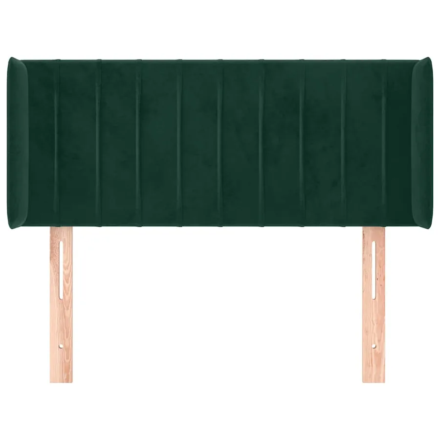 Tête de lit avec oreilles Vert foncé 103x16x78/88 cm Velours - 3