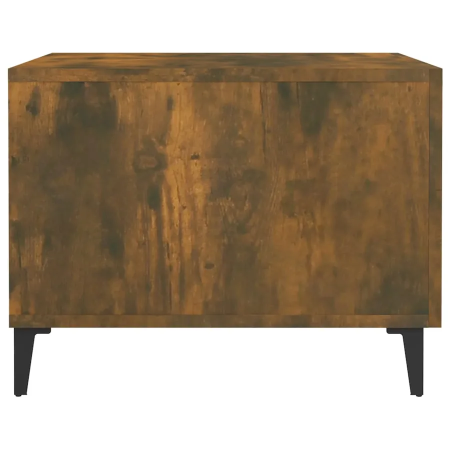 Tables basses avec pieds en métal 2 pcs Chêne fumé 50x50x40 cm - 8