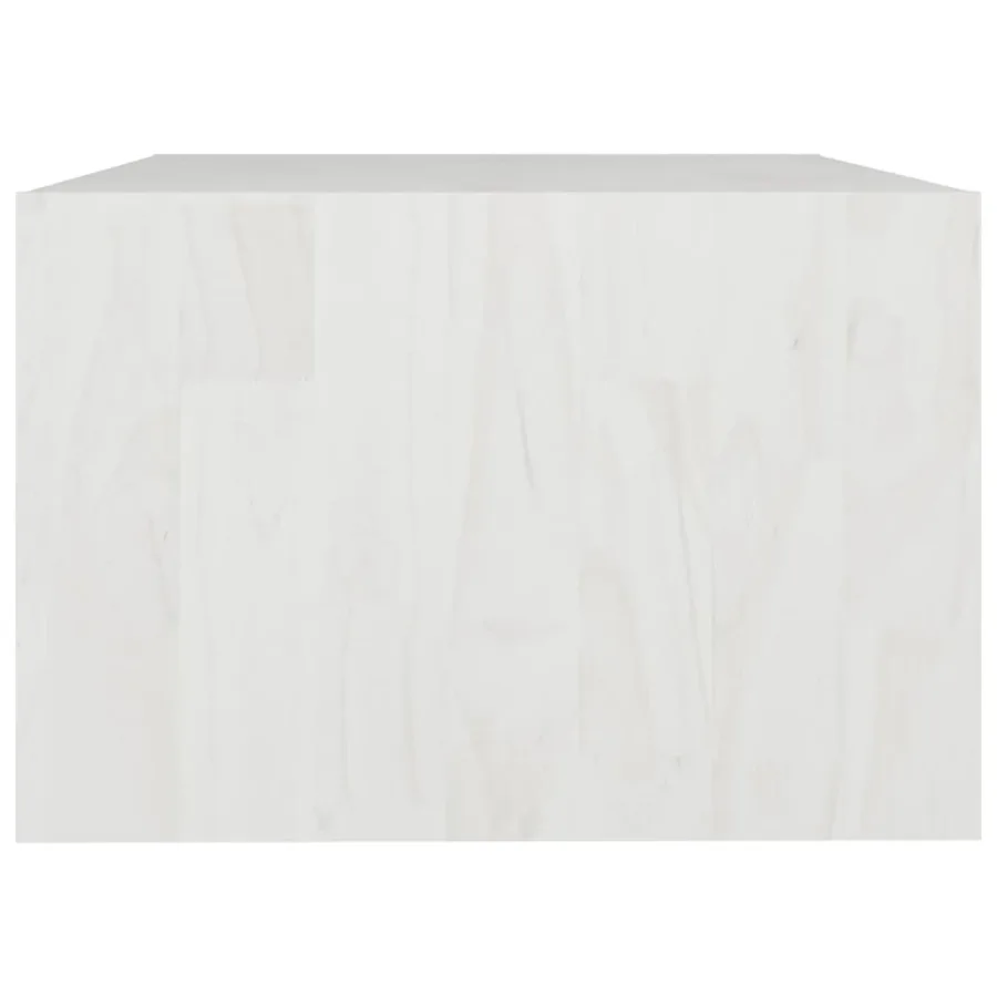 Table basse blanc 75x50x33,5 cm bois de pin massif - 6