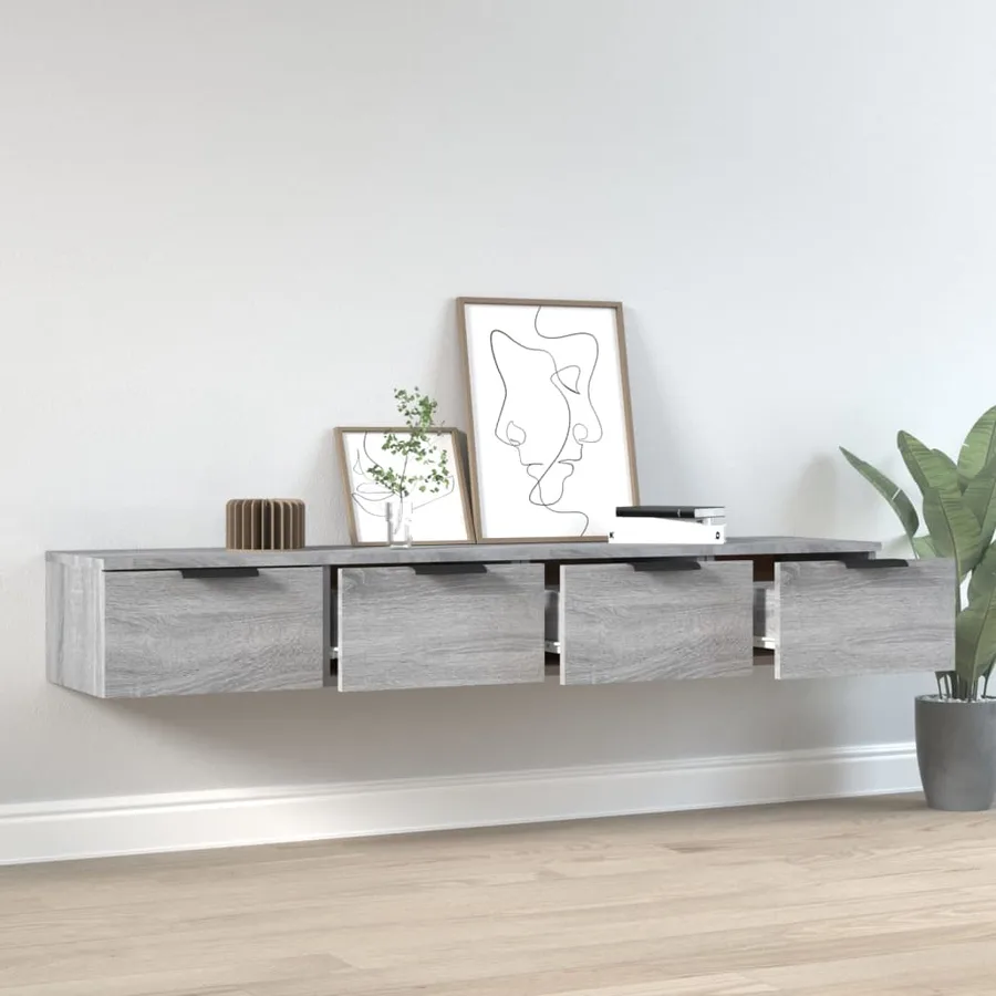 Armoires murales 2 pcs Sonoma gris 68x30x20cm Bois d'ingénierie - 3