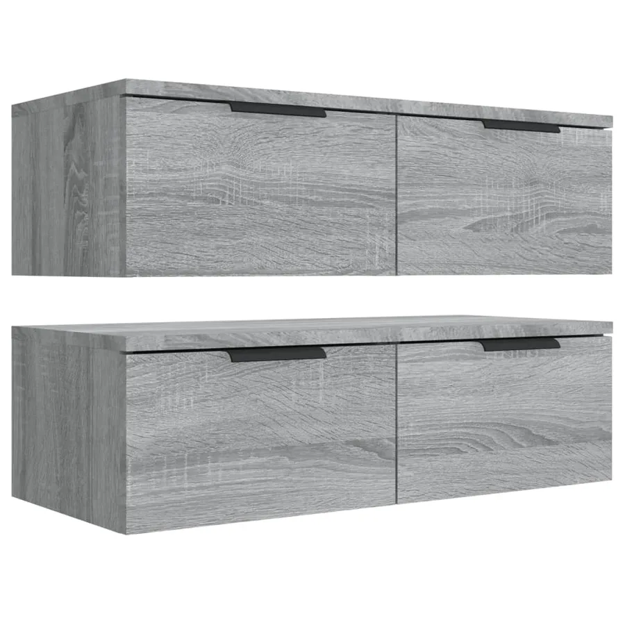 Armoires murales 2 pcs Sonoma gris 68x30x20cm Bois d'ingénierie - 6