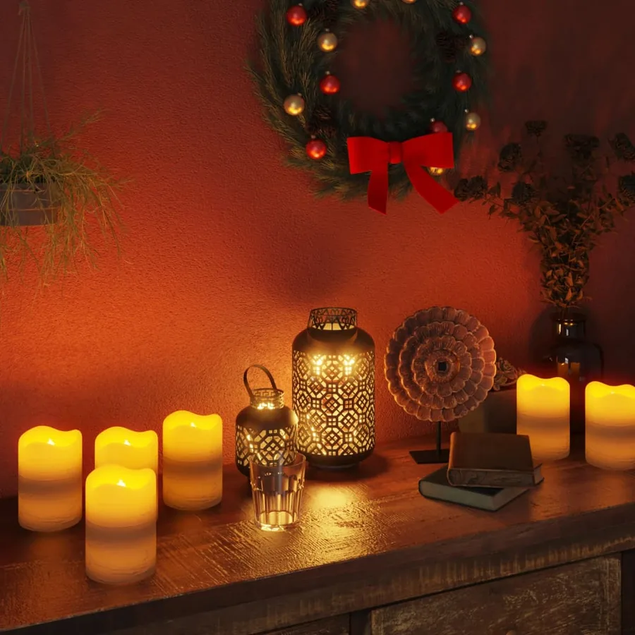 Bougies à LED sans flamme 24 pcs avec télécommande Blanc chaud