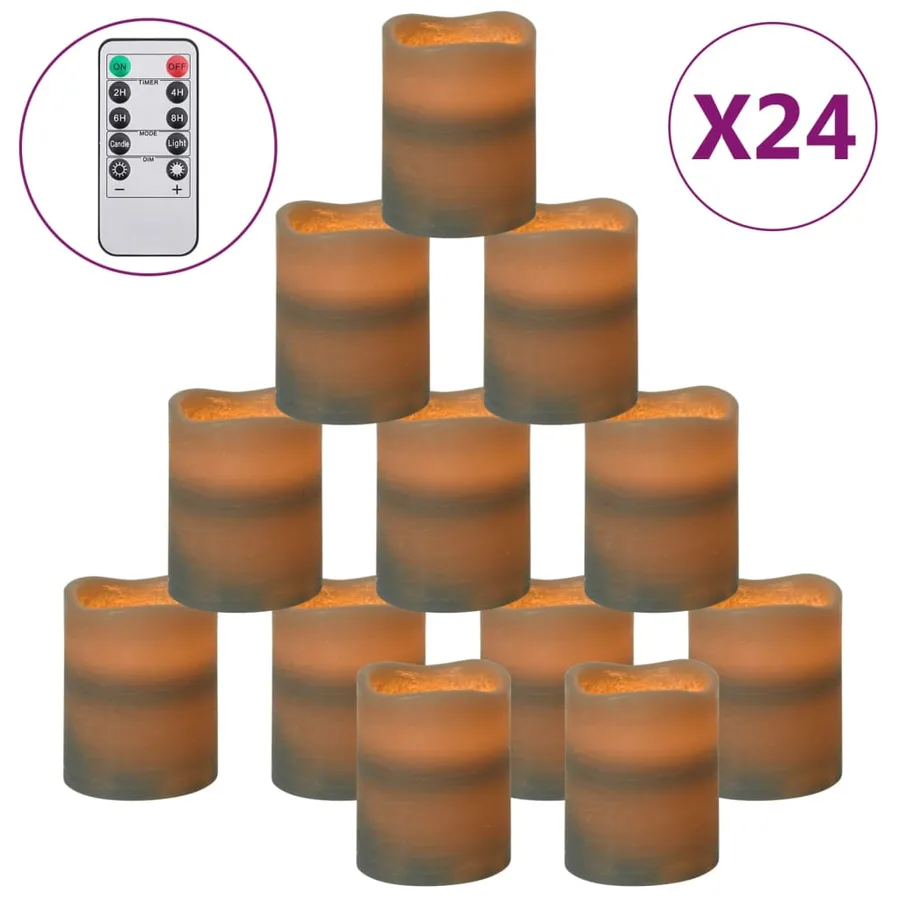 Bougies à LED sans flamme 24 pcs avec télécommande Blanc chaud - 2