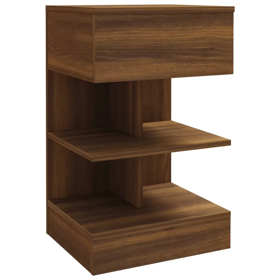 Table de chevet Chêne marron 40x35x65 cm Bois d'ingénierie - 2