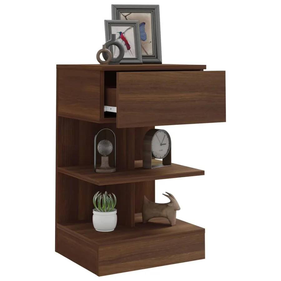 Table de chevet Chêne marron 40x35x65 cm Bois d'ingénierie - 7