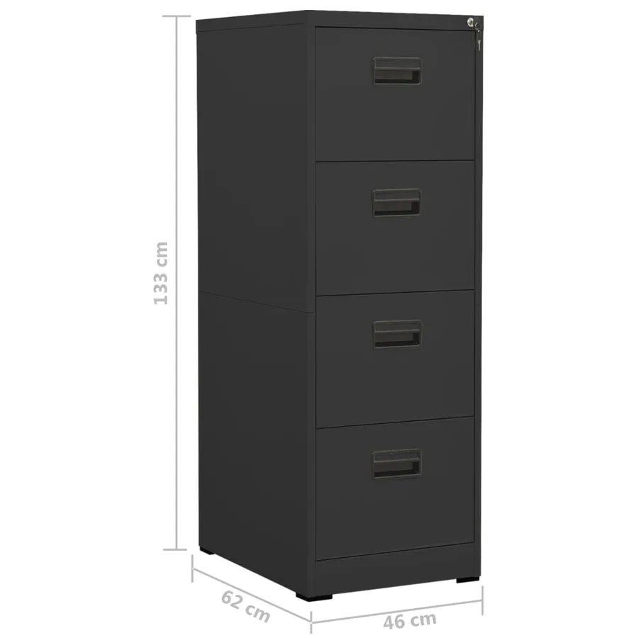 Classeur Anthracite 46x62x133 cm Acier - 11