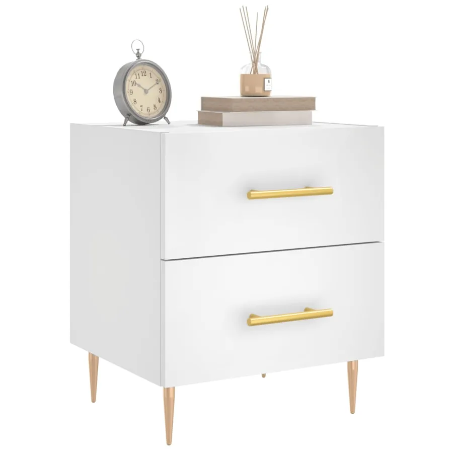 Tables de chevet 2 pcs blanc 40x35x47,5 cm bois d’ingénierie - 3