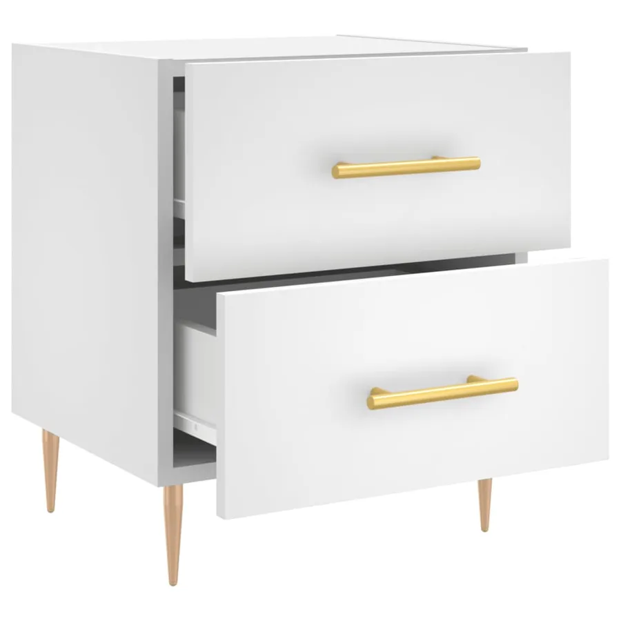 Tables de chevet 2 pcs blanc 40x35x47,5 cm bois d’ingénierie - 8