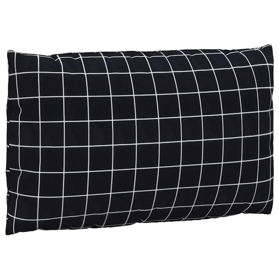 Coussins de palette lot de 3 motif à carreaux noir tissu Oxford - 5