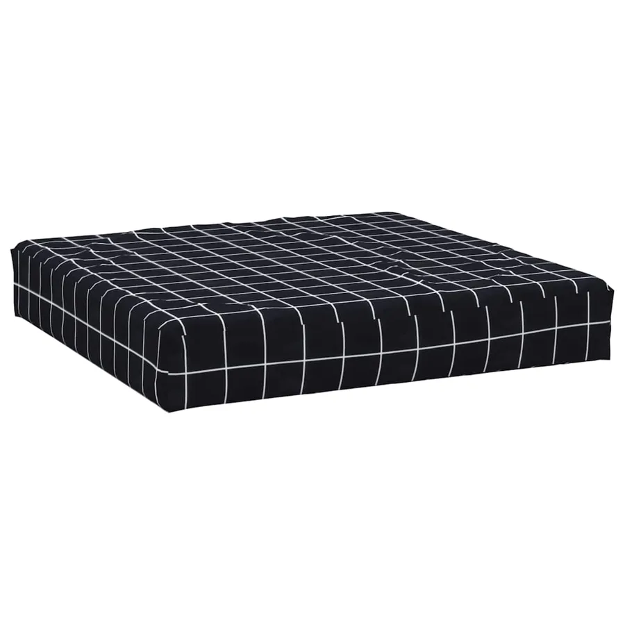 Coussins de palette lot de 3 motif à carreaux noir tissu Oxford - 6