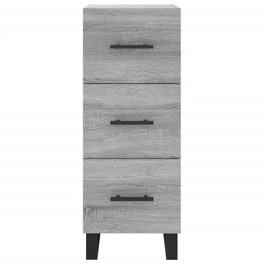 Buffet Sonoma gris 34,5x34x90 cm Bois d'ingénierie - 6
