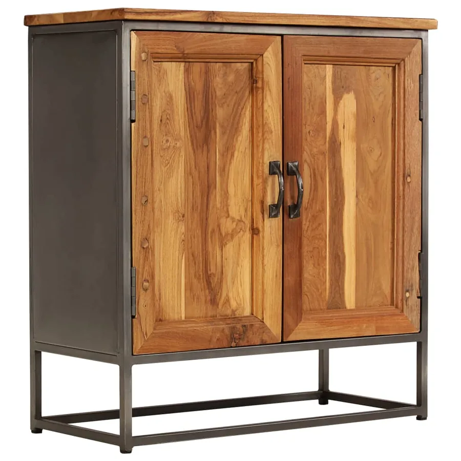 Buffet Teck recyclé et acier 65x30x70 cm