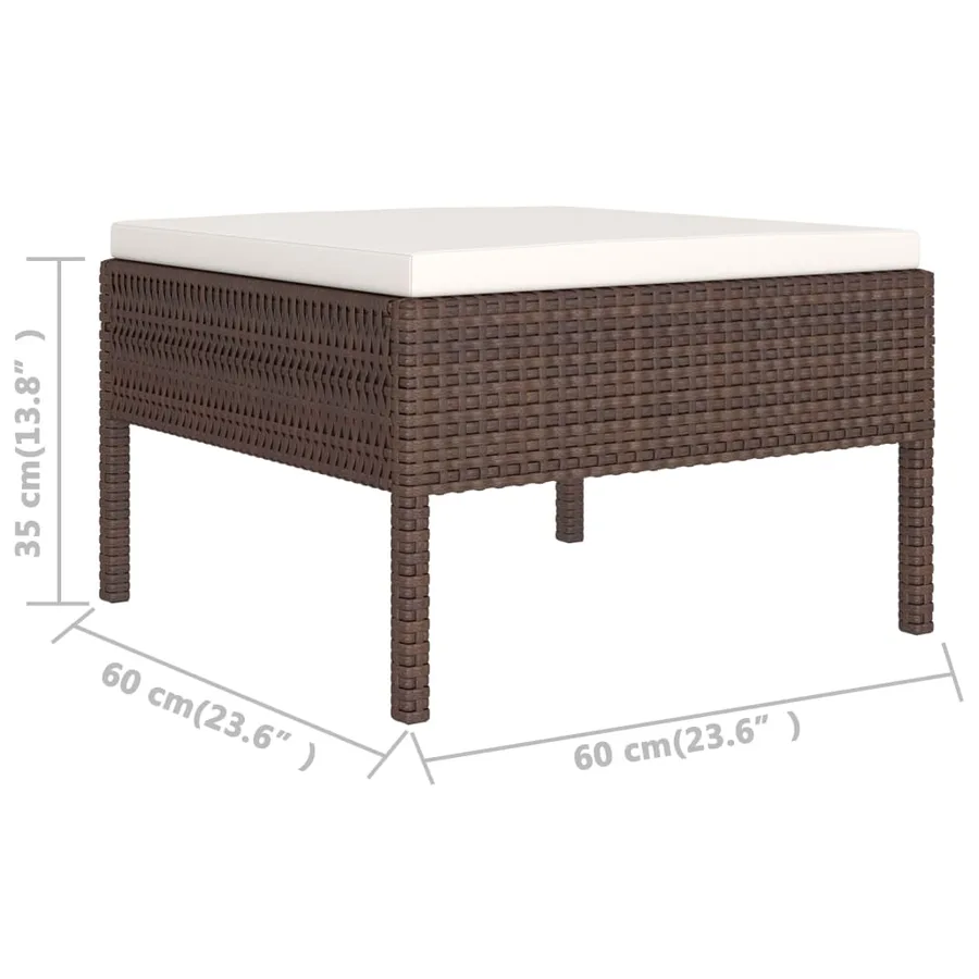 Salon de jardin 2 pcs avec coussins Résine tressée Marron - 6