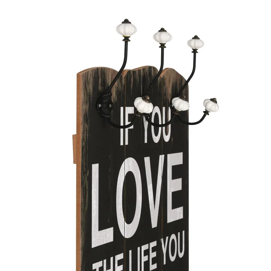 Porte-manteau mural avec 6 crochets 120 x 40 cm LOVE LIVE - 3