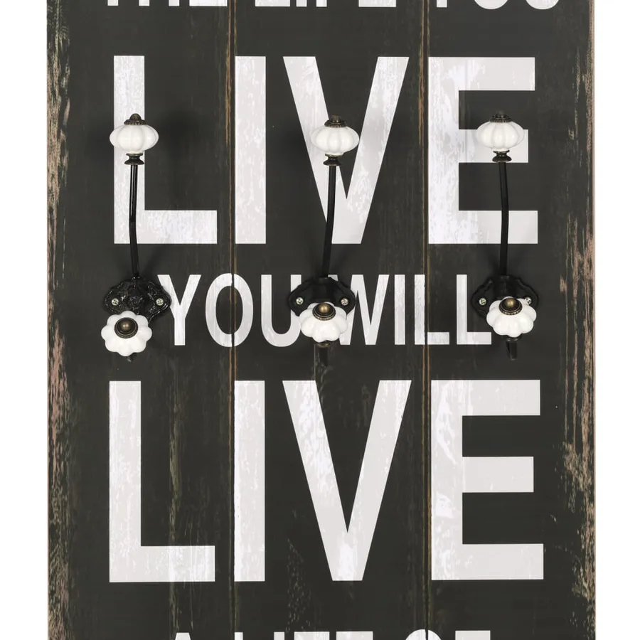 Porte-manteau mural avec 6 crochets 120 x 40 cm LOVE LIVE - 4