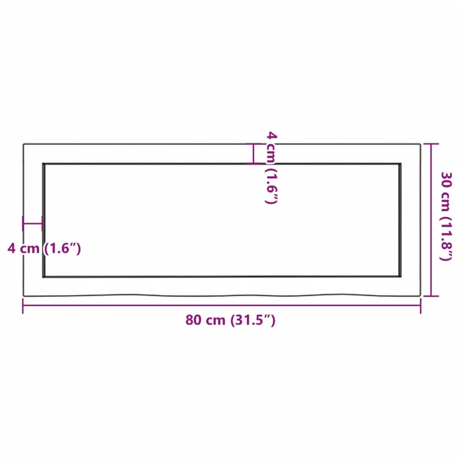 Étagère murale 80x30x(2-6) cm bois de chêne massif non traité - 10