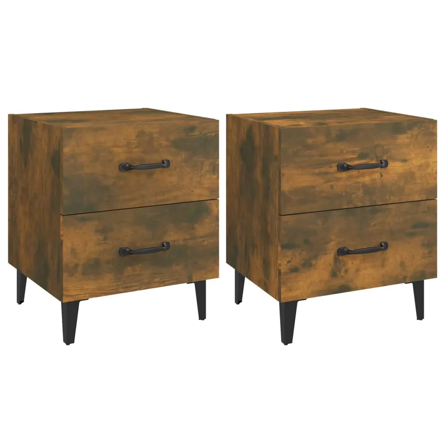 Tables de chevet 2 pcs Chêne fumé 40x35x47,5 cm - 2