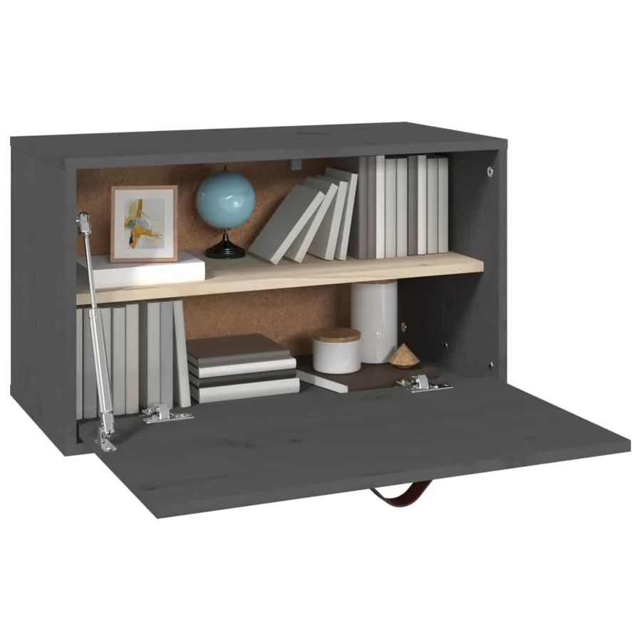 Armoire murale Gris 60x30x35 cm Bois de pin massif - 9