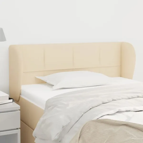 Tête de lit avec oreilles Crème 103x23x78/88 cm Tissu
