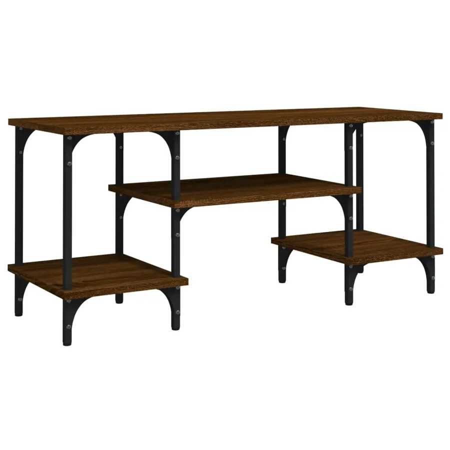 Meuble TV chêne marron 102x35x45,5 cm bois d'ingénierie - 2