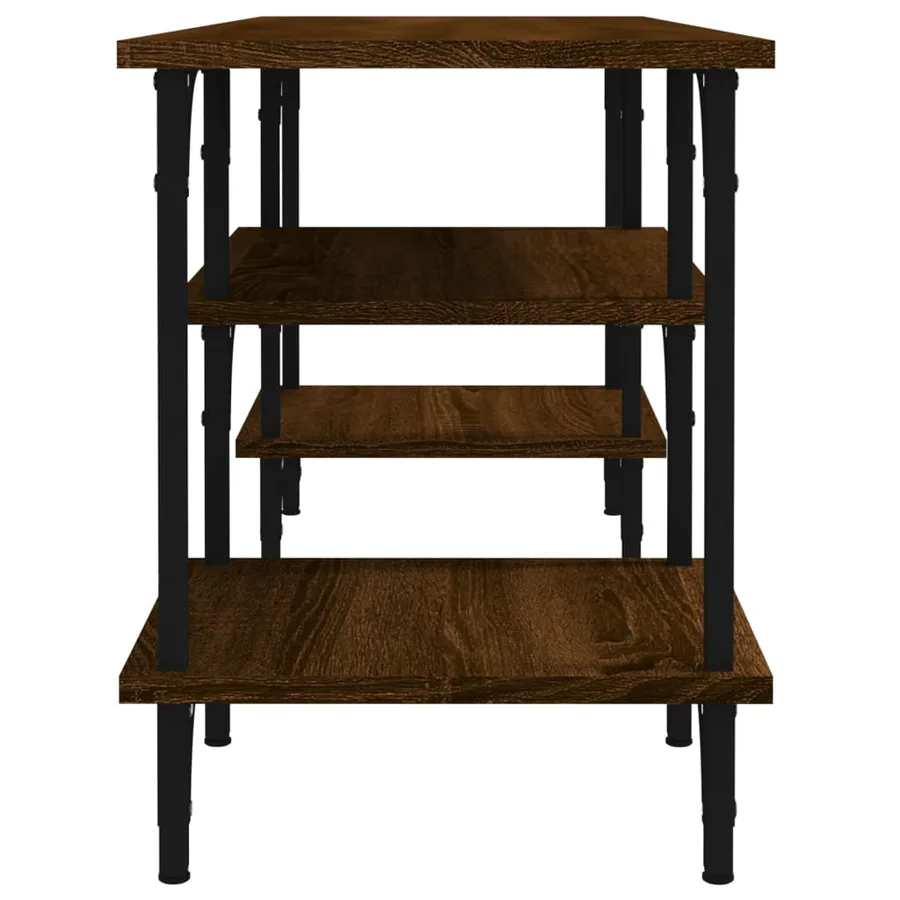 Meuble TV chêne marron 102x35x45,5 cm bois d'ingénierie - 6