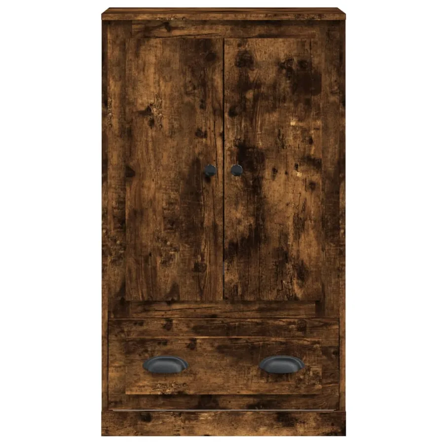 Buffet haut chêne fumé 60x35,5x103,5 cm bois d'ingénierie - 6