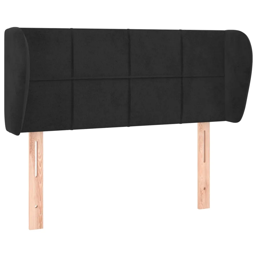 Tête de lit avec oreilles Noir 83x23x78/88 cm Velours - 2