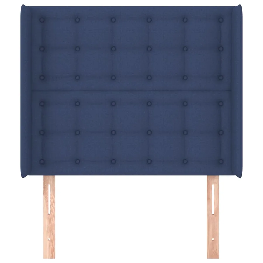 Tête de lit avec oreilles Bleu 83x16x118/128 cm Tissu - 3