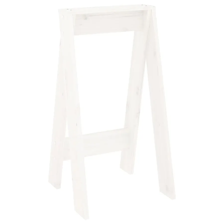Tabourets lot de 2 blanc 40x40x75 cm bois massif de pin - 3