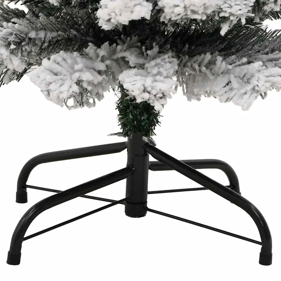 Sapin de Noël artificiel mince flocon de neige vert 150 cm PVC - 6