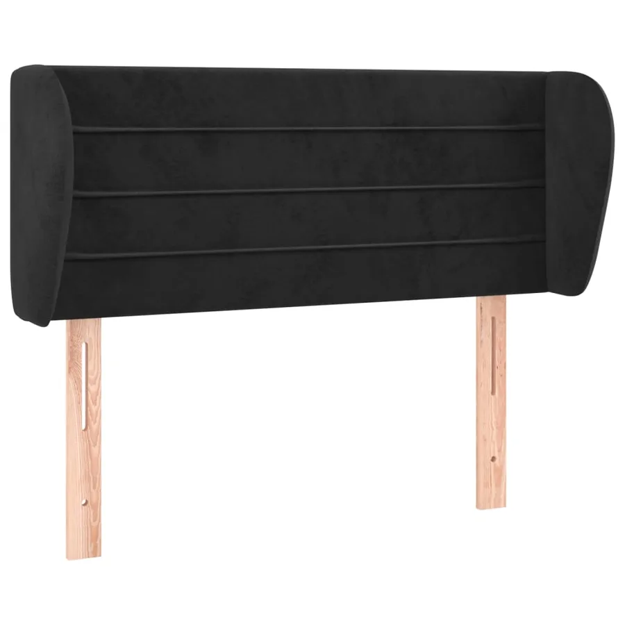 Tête de lit avec oreilles Noir 83x23x78/88 cm Velours - 2
