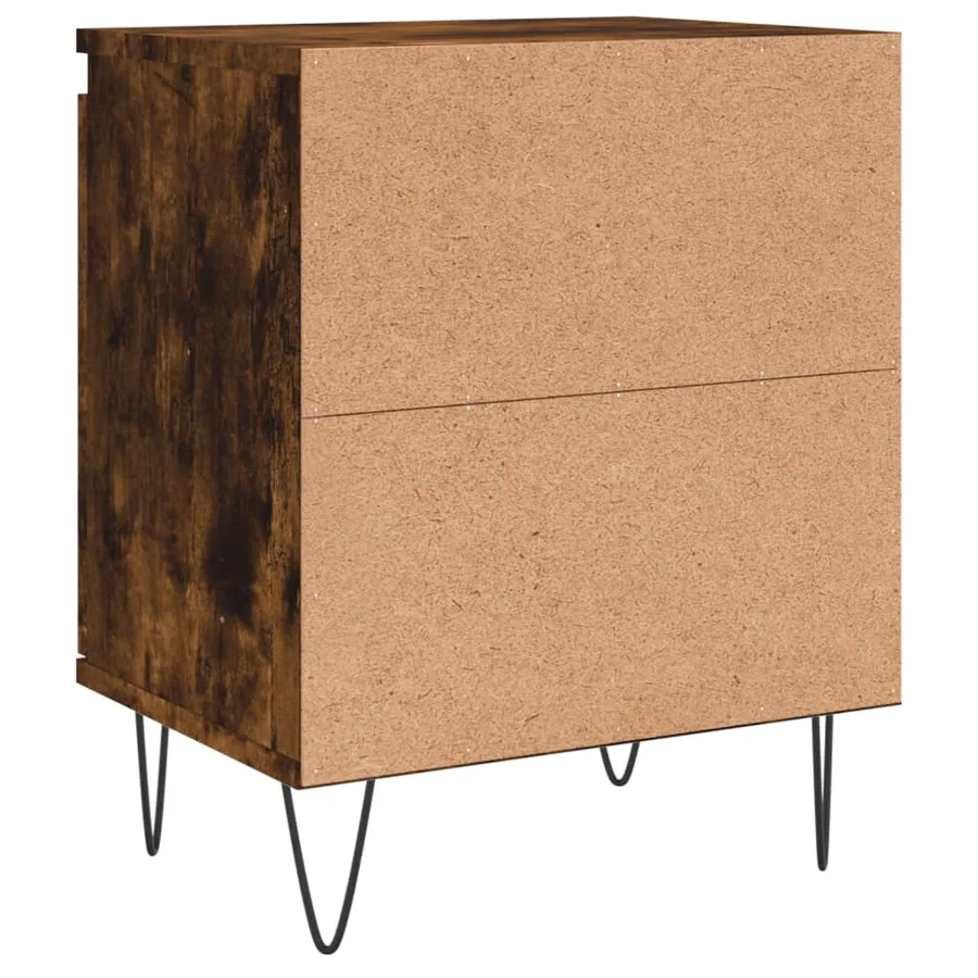 Tables de chevet 2 pcs chêne fumé 40x30x50 cm bois d'ingénierie - 8