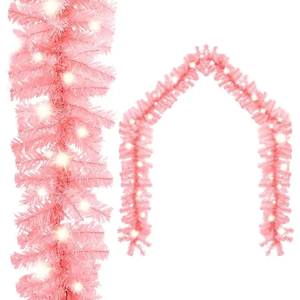 Guirlande de Noël avec lumières LED 10 m Rose