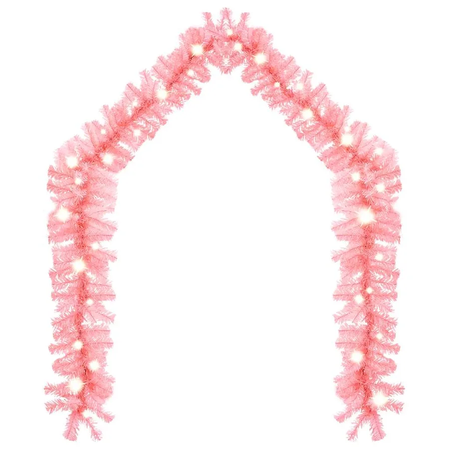 Guirlande de Noël avec lumières LED 10 m Rose - 3