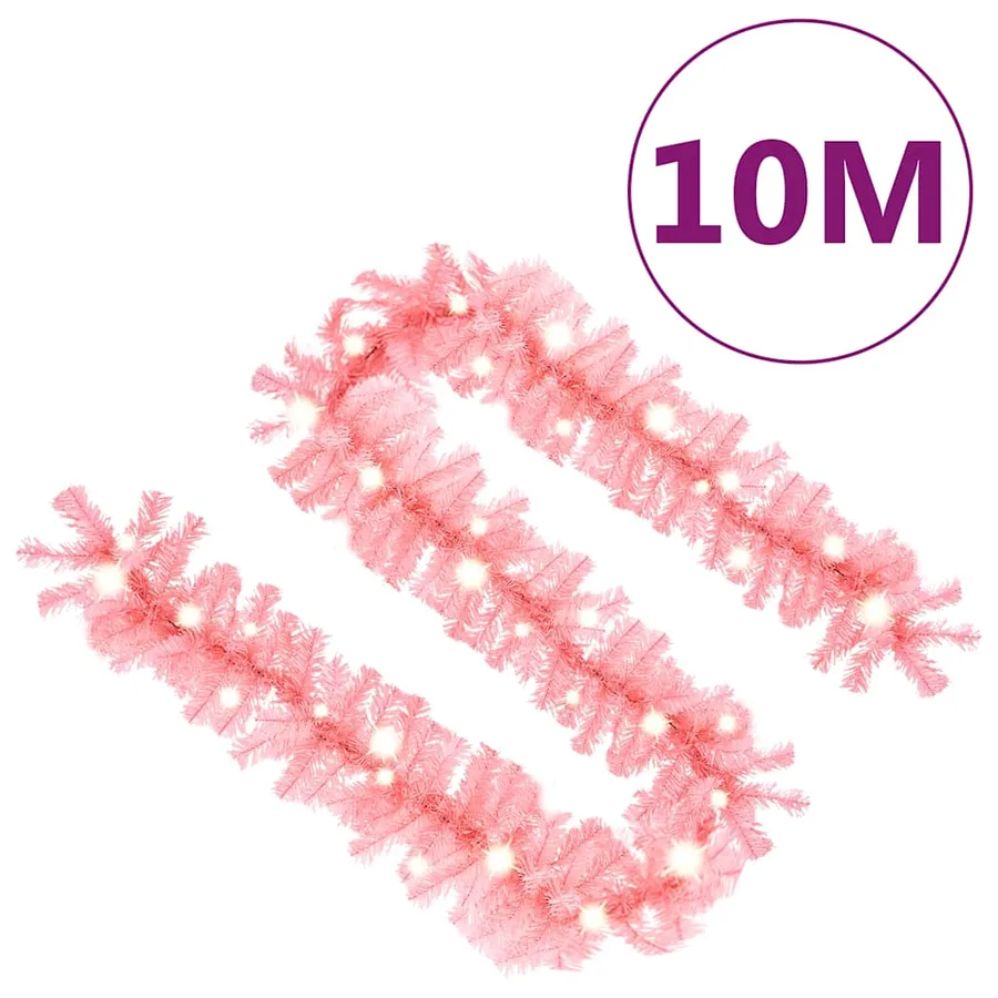 Guirlande de Noël avec lumières LED 10 m Rose - 8
