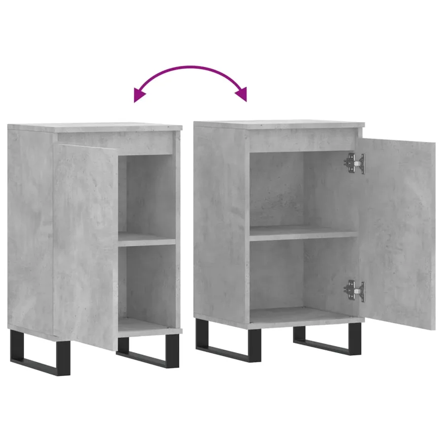 Buffet gris béton 40x35x70 cm bois d'ingénierie - 9